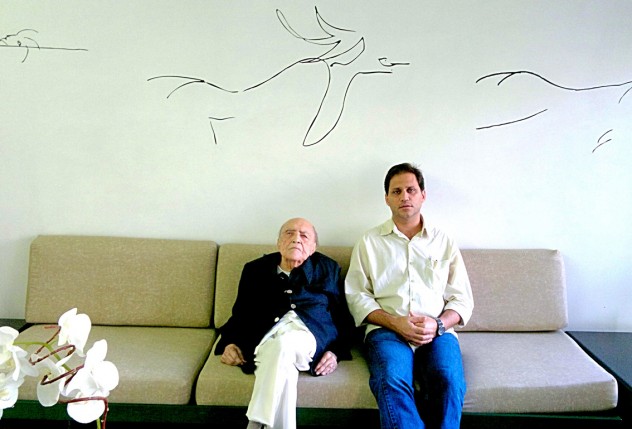 Oscar Niemeyer com Paulo Niemeyer